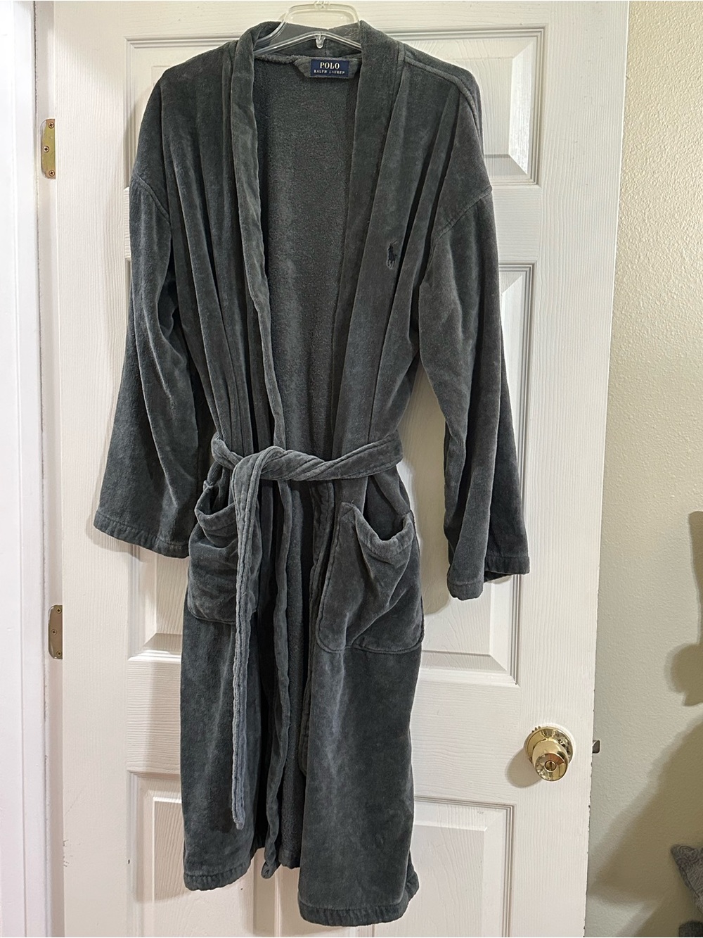 Polo by Ralph Lauren Charcoal Gray Terry Bath Robe